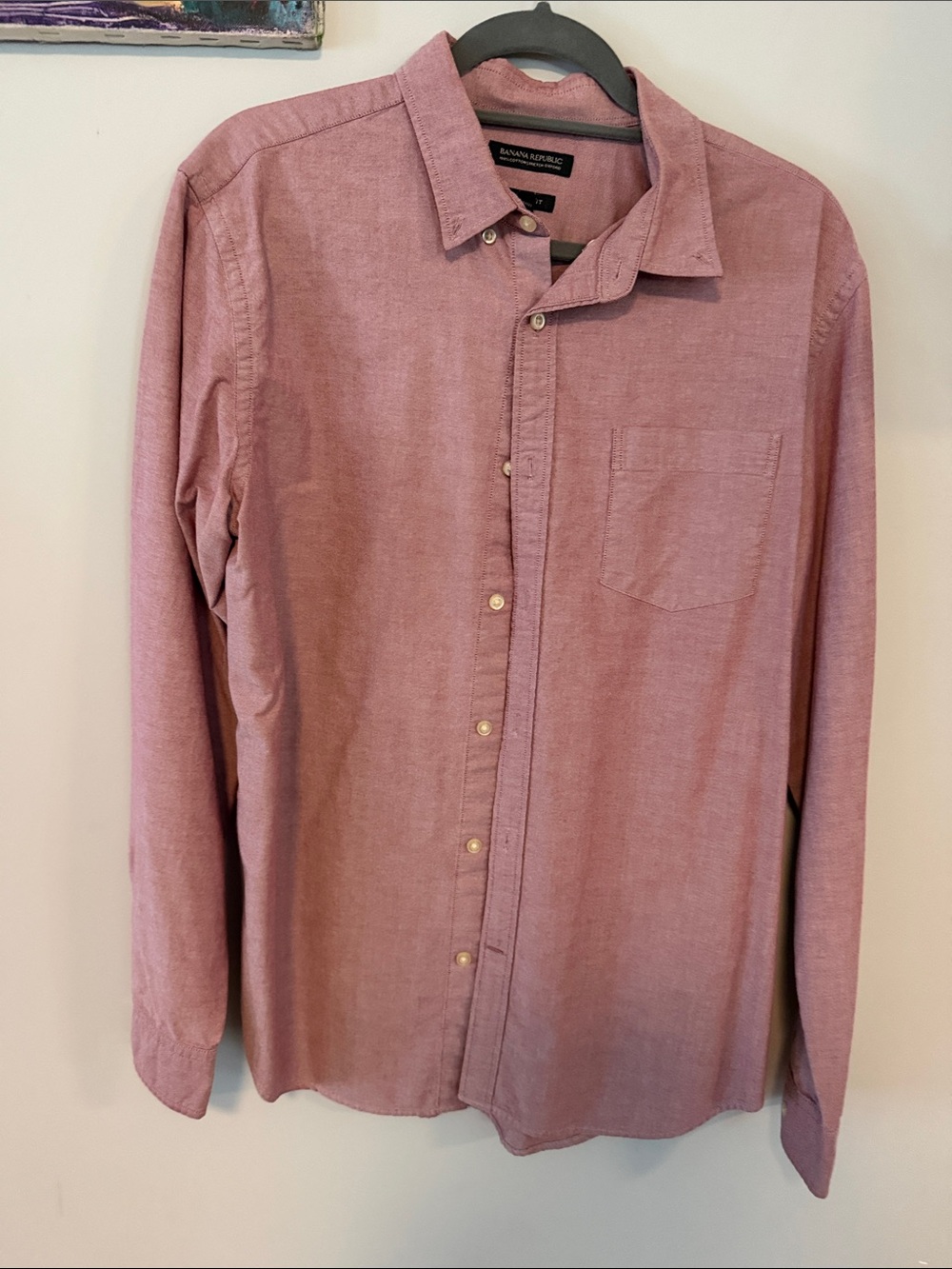 Banana Republic Men’s Long-Sleeve Button-Down Shirt - Rose